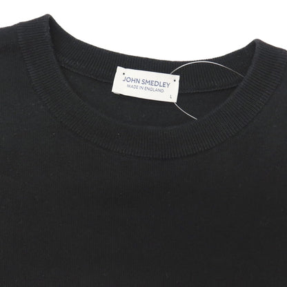 【中古】ジョンスメドレー JOHN SMEDLEY シーアイランドコットン ニット クルーネック 半袖Ｔシャツ ブラック【サイズL】【 状態ランクC 】【 メンズ 】