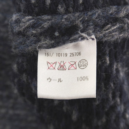 【中古】グランサッソ GRAN SASSO ウール ヘリンボーン ショールカラー カーディガン ネイビーxグレー【サイズ44】【 状態ランクC 】【 メンズ 】