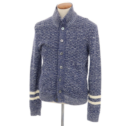 【中古】ザノーネ ZANONE コットンリネン スタンドカラー ニット カーディガン ネイビー【サイズ46】【 状態ランクB 】【 メンズ 】