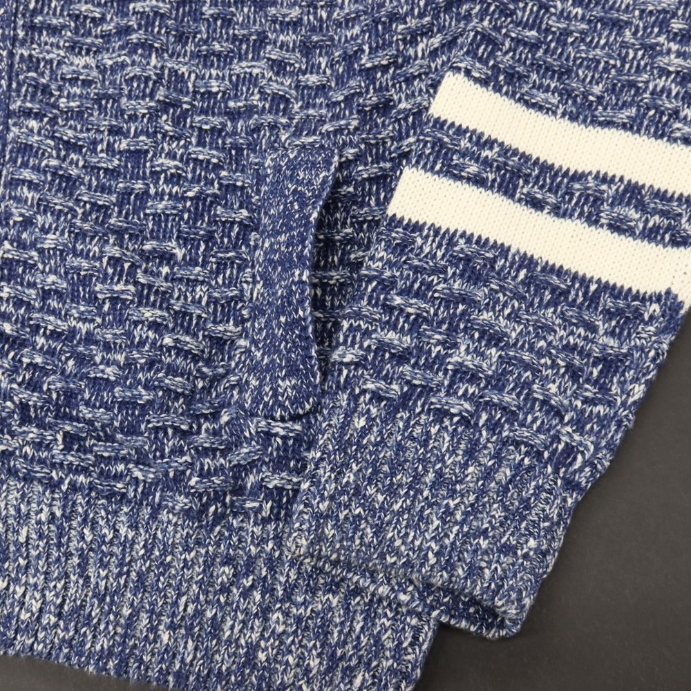 【中古】ザノーネ ZANONE コットンリネン スタンドカラー ニット カーディガン ネイビー【サイズ46】【 状態ランクB 】【 メンズ 】