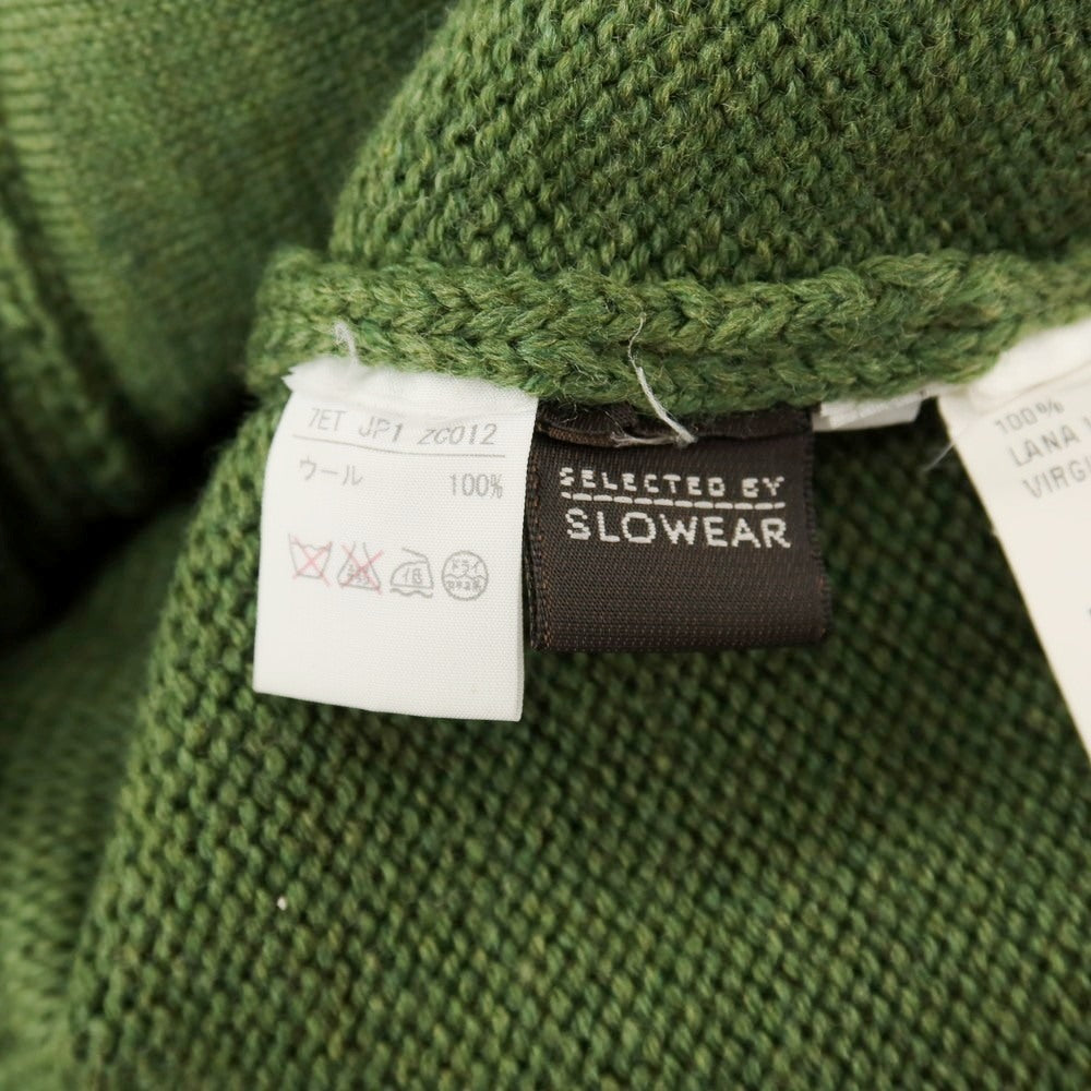 【中古】ザノーネ ZANONE ミドルゲージ ウール スタンドカラー カーディガン モスグリーン【サイズ46】【 状態ランクB 】【 メンズ 】