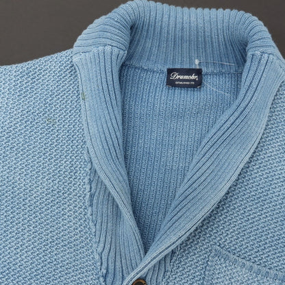 【中古】ドルモア DRUMOHR コットン ショールカラー ニット カーディガン ライトブルー【サイズ44】【 状態ランクC 】【 メンズ 】