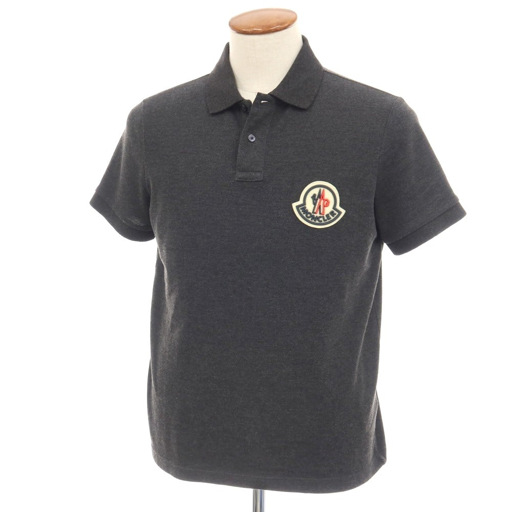 【中古】モンクレール MONCLER コットン 半袖ポロシャツ ダークグレー【サイズM】【 状態ランクC 】【 メンズ 】
