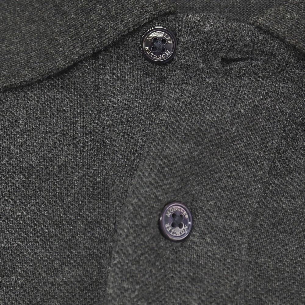 【中古】モンクレール MONCLER コットン 半袖ポロシャツ ダークグレー【サイズM】【 状態ランクC 】【 メンズ 】
