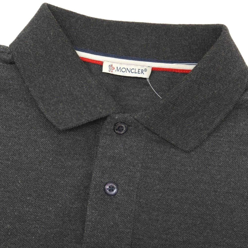 【中古】モンクレール MONCLER コットン 半袖ポロシャツ ダークグレー【サイズM】【 状態ランクC 】【 メンズ 】