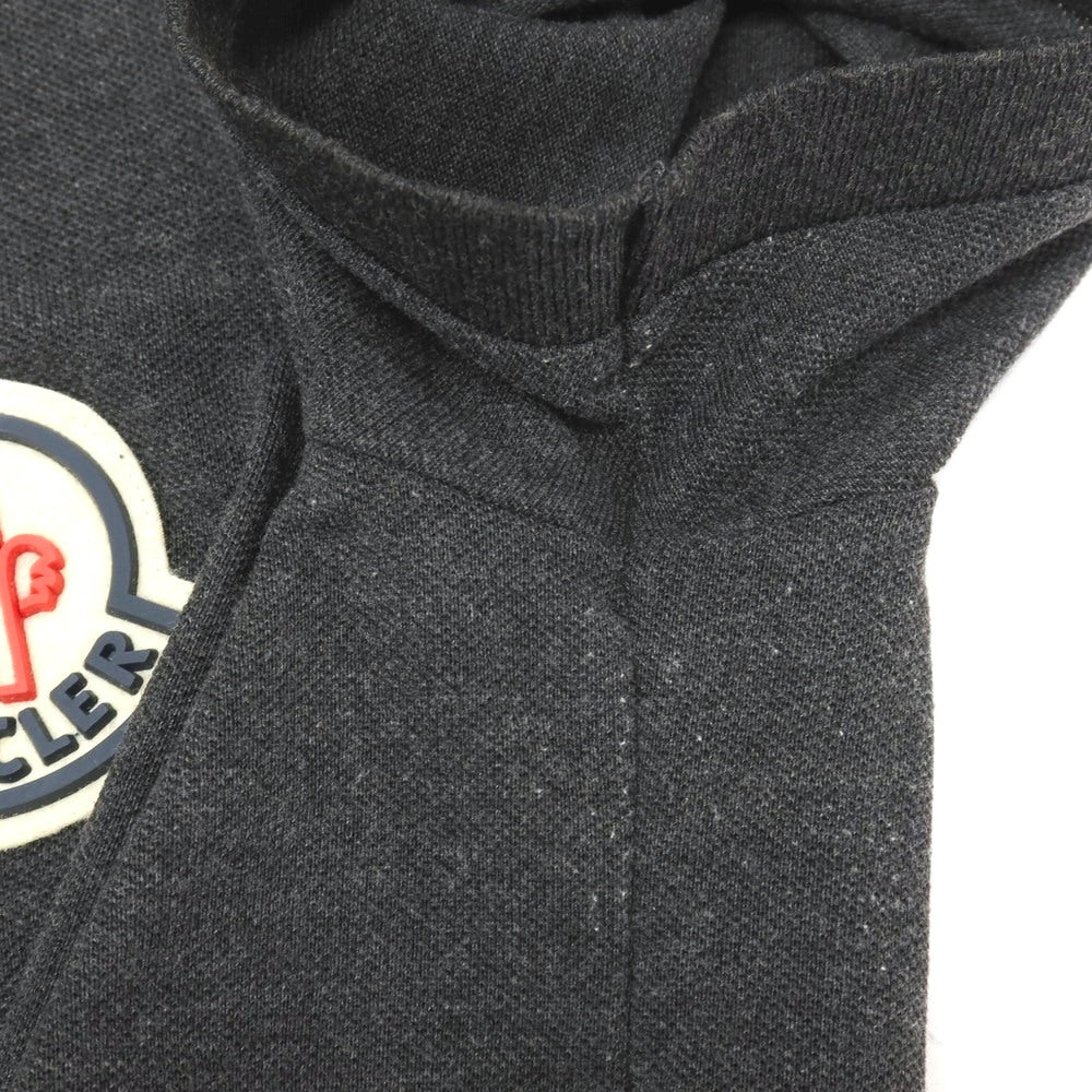【中古】モンクレール MONCLER コットン 半袖ポロシャツ ダークグレー【サイズM】【 状態ランクC 】【 メンズ 】