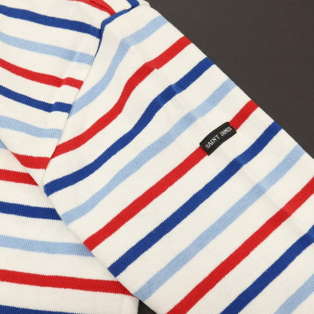 【中古】セントジェームス SAINT JAMES コットン ボーダー ボートネック バスクシャツ 長袖Ｔシャツ トリコロール系【サイズ4】【 状態ランクB 】【 メンズ 】