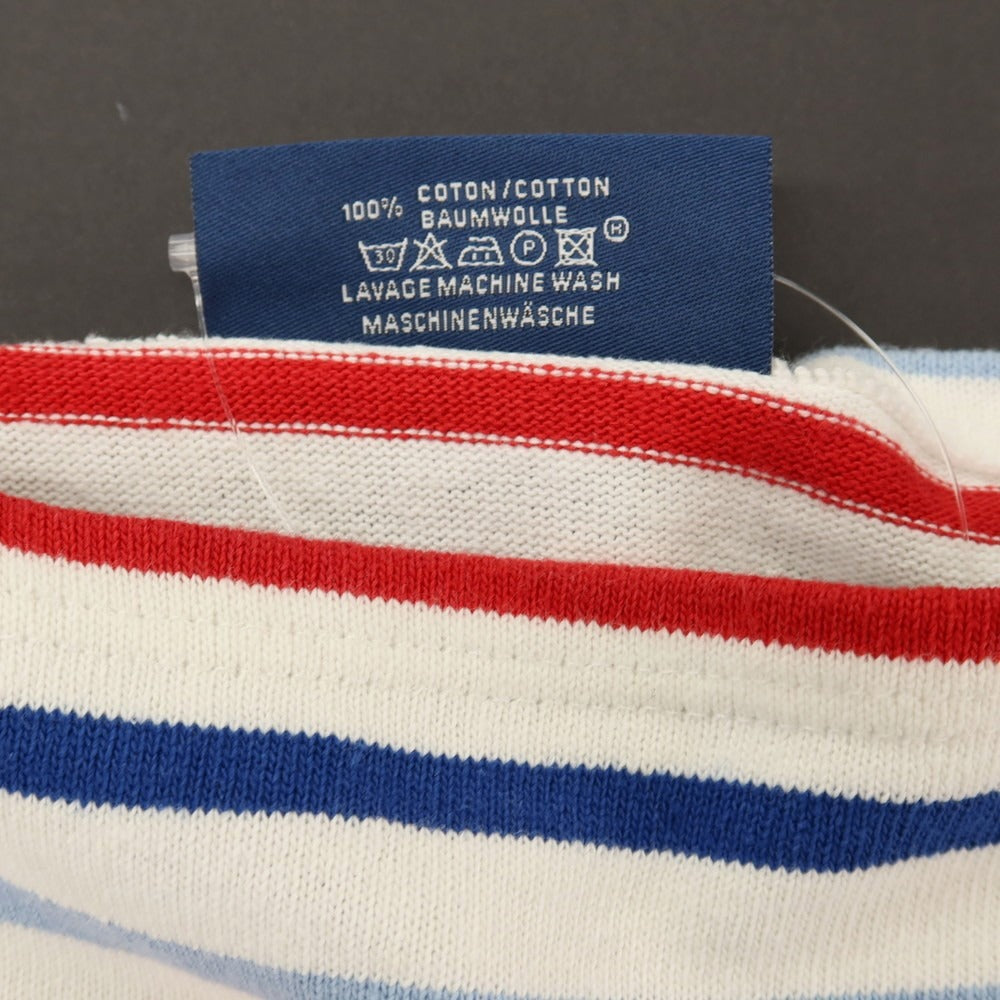 【中古】セントジェームス SAINT JAMES コットン ボーダー ボートネック バスクシャツ 長袖Ｔシャツ トリコロール系【サイズ4】【 状態ランクB 】【 メンズ 】