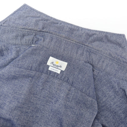 【中古】ジャンネット giannetto コットン ホリゾンタルカラー カジュアルシャツ ライトネイビー系【サイズ37】【 状態ランクC 】【 メンズ 】