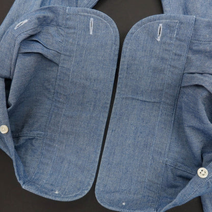 【中古】ギローバー GUY ROVER コットン シャンブレー タブカラー カジュアルシャツ ブルー【サイズ38】【 状態ランクC 】【 メンズ 】