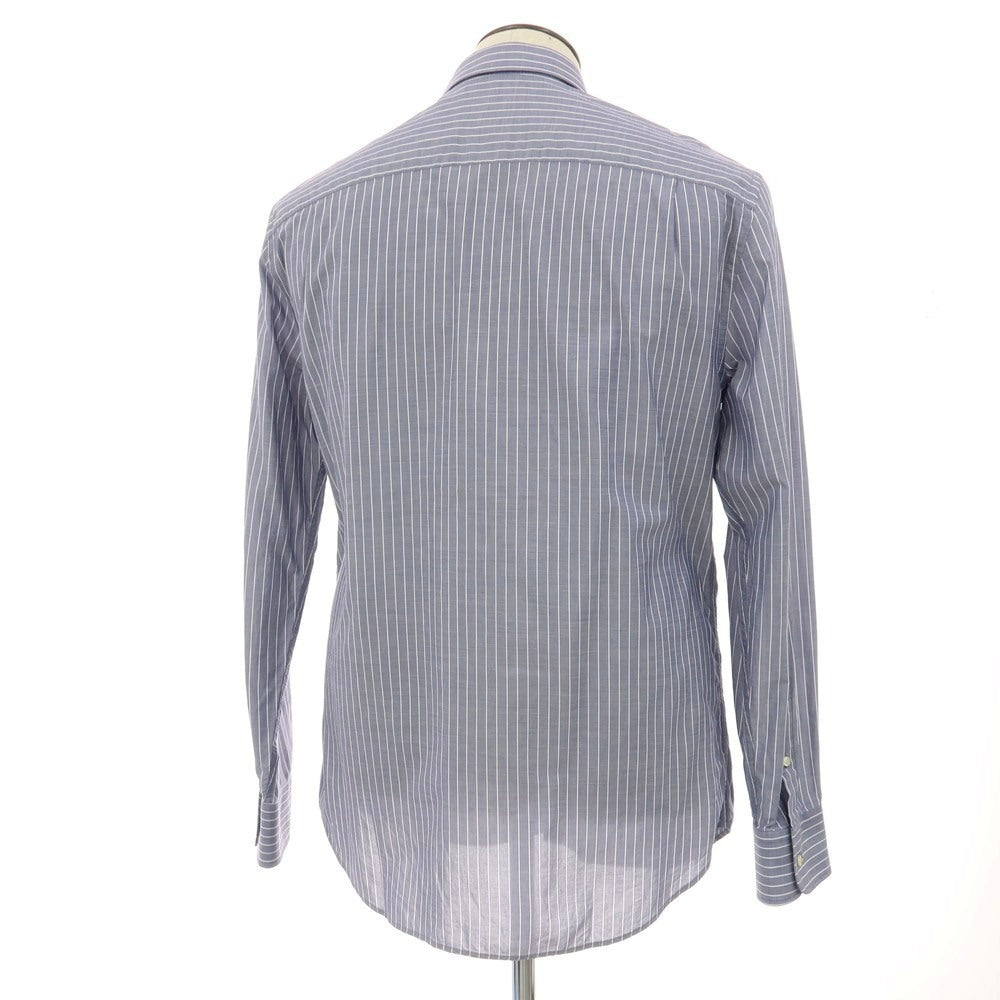 【中古】エンポリオ アルマーニ EMPORIO ARMANI ストライプ レギュラーカラー カジュアルシャツ ライトネイビーxホワイト【サイズ42】【 状態ランクB 】【 メンズ 】