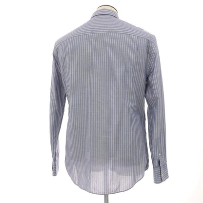【中古】エンポリオ アルマーニ EMPORIO ARMANI ストライプ レギュラーカラー カジュアルシャツ ライトネイビーxホワイト【サイズ42】【 状態ランクB 】【 メンズ 】