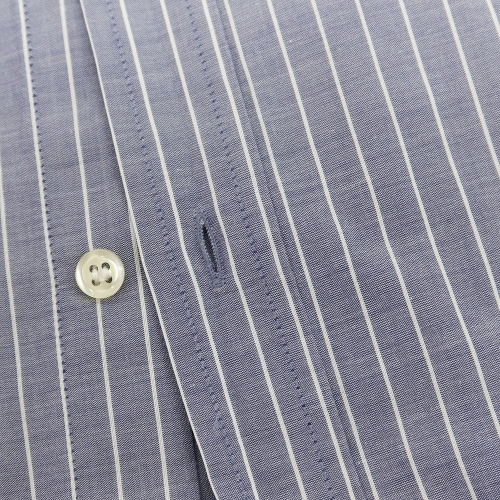 【中古】エンポリオ アルマーニ EMPORIO ARMANI ストライプ レギュラーカラー カジュアルシャツ ライトネイビーxホワイト【サイズ42】【 状態ランクB 】【 メンズ 】