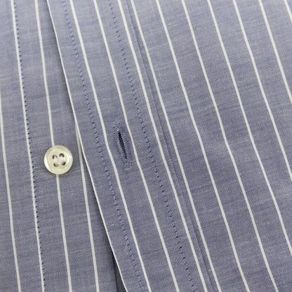 【中古】エンポリオ アルマーニ EMPORIO ARMANI ストライプ レギュラーカラー カジュアルシャツ ライトネイビーxホワイト【サイズ42】【 状態ランクB 】【 メンズ 】