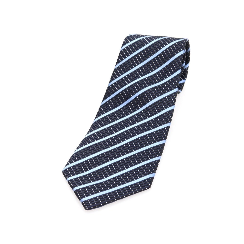 【中古】エルメネジルドゼニア Ermenegildo Zegna シルク ストライプ柄ネクタイ ネイビー【 状態ランクA 】【 メンズ 】