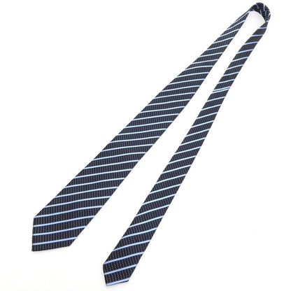 【中古】エルメネジルドゼニア Ermenegildo Zegna シルク ストライプ柄ネクタイ ネイビー【 状態ランクA 】【 メンズ 】