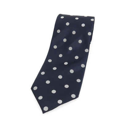 【中古】エルメネジルドゼニア Ermenegildo Zegna シルク ドット柄ネクタイ ダークネイビー【 状態ランクB 】【 メンズ 】