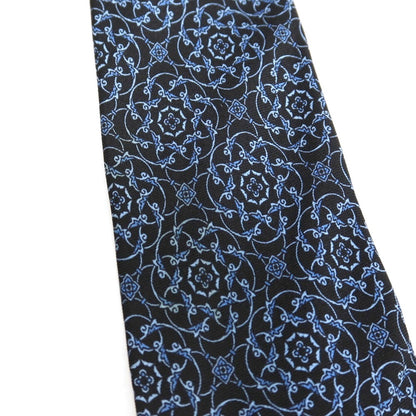 【中古】ステファノリッチ STEFANO RICCI シルク プリント ネクタイ ブラックxブルー系【 状態ランクC 】【 メンズ 】