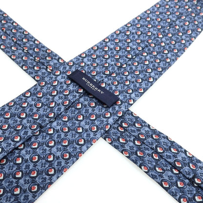 【中古】バーバリーロンドン BURBERRY LONDON シルク プリント ネクタイ ネイビー【 状態ランクB 】【 メンズ 】
