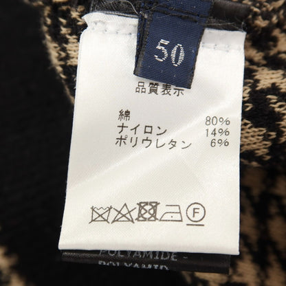 【中古】ドルモア DRUMOHR コットンナイロンポリウレタン Vネック ハウンドトゥース ニットベスト ベージュxブラック【サイズ50】【 状態ランクB 】【 メンズ 】