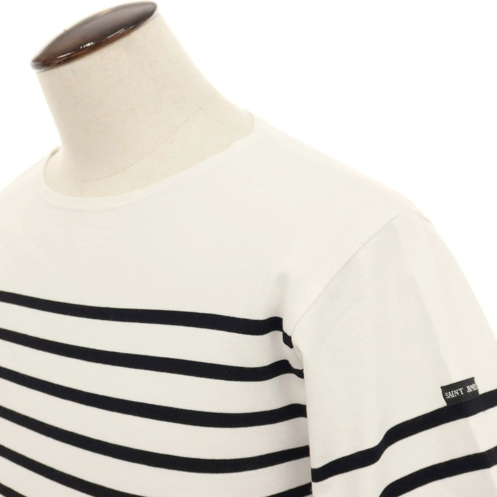 【中古】セントジェームス SAINT JAMES コットン ボーダー ボートネック 半袖Ｔシャツ ホワイトxブラック【サイズ5】【 状態ランクC 】【 メンズ 】