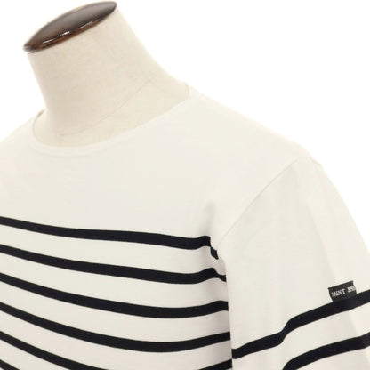【中古】セントジェームス SAINT JAMES コットン ボーダー ボートネック 半袖Ｔシャツ ホワイトxブラック【サイズ5】【 状態ランクC 】【 メンズ 】