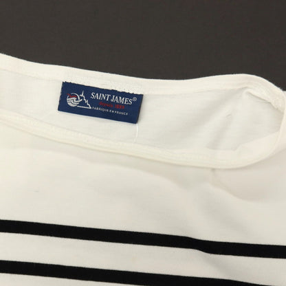 【中古】セントジェームス SAINT JAMES コットン ボーダー ボートネック 半袖Ｔシャツ ホワイトxブラック【サイズ5】【 状態ランクC 】【 メンズ 】