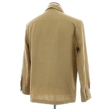 【中古】カルーゾ CARUSO リネン ジップアップブルゾン ベージュ【サイズ46】【 状態ランクB 】【 メンズ 】