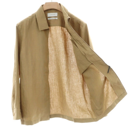 【中古】カルーゾ CARUSO リネン ジップアップブルゾン ベージュ【サイズ46】【 状態ランクB 】【 メンズ 】