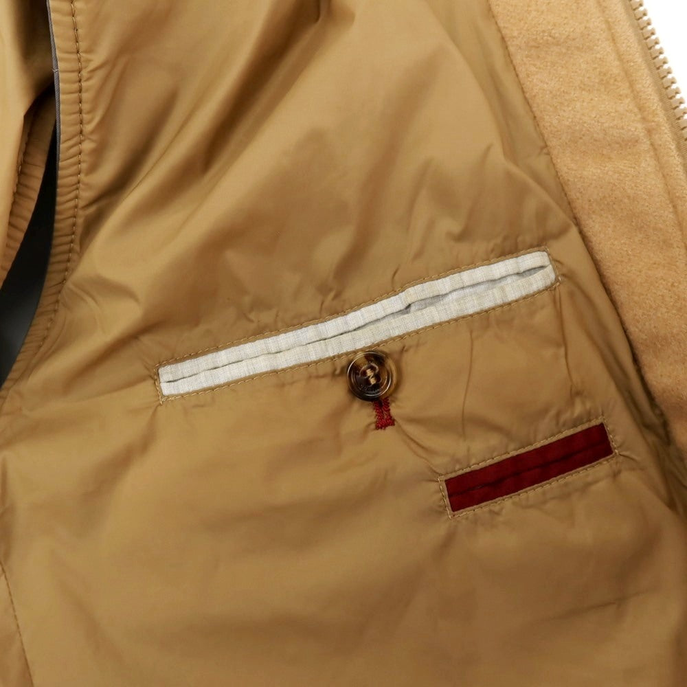 【中古】ブルネロクチネリ Brunello Cucinelli ナイロン×カシミヤ レイヤードデザイン フーデッド ダウンベスト グレーxベージュ【サイズM】【 状態ランクB 】【 メンズ 】