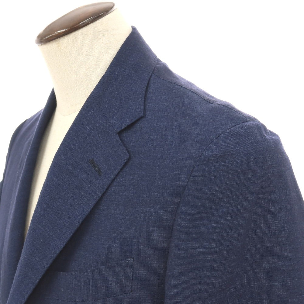 【中古】サルトリア ラトーレ SARTORIA LATORRE ウールリネン 3B テーラードジャケット ネイビー【サイズ50 Drop8R】【 状態ランクB 】【 メンズ 】