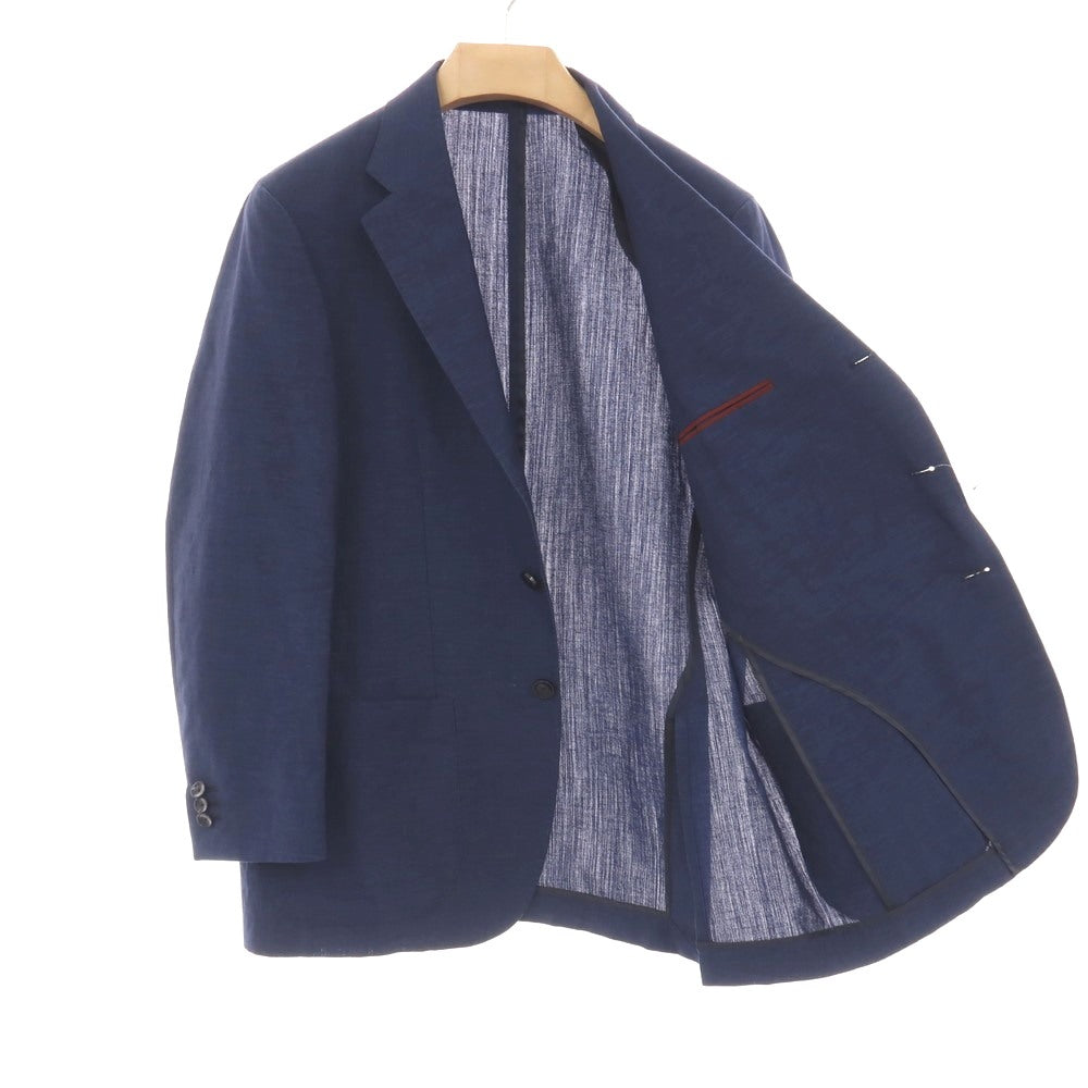 【中古】サルトリア ラトーレ SARTORIA LATORRE ウールリネン 3B テーラードジャケット ネイビー【サイズ50 Drop8R】【 状態ランクB 】【 メンズ 】