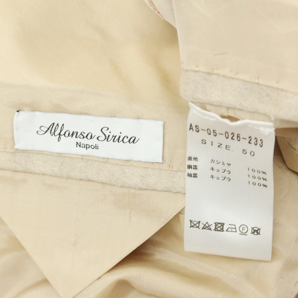 【中古】アルフォンソ シリカ Alfonso Sirica カシミヤ 3つボタン テーラードジャケット アイボリー【サイズ50】【 状態ランクB 】【 メンズ 】