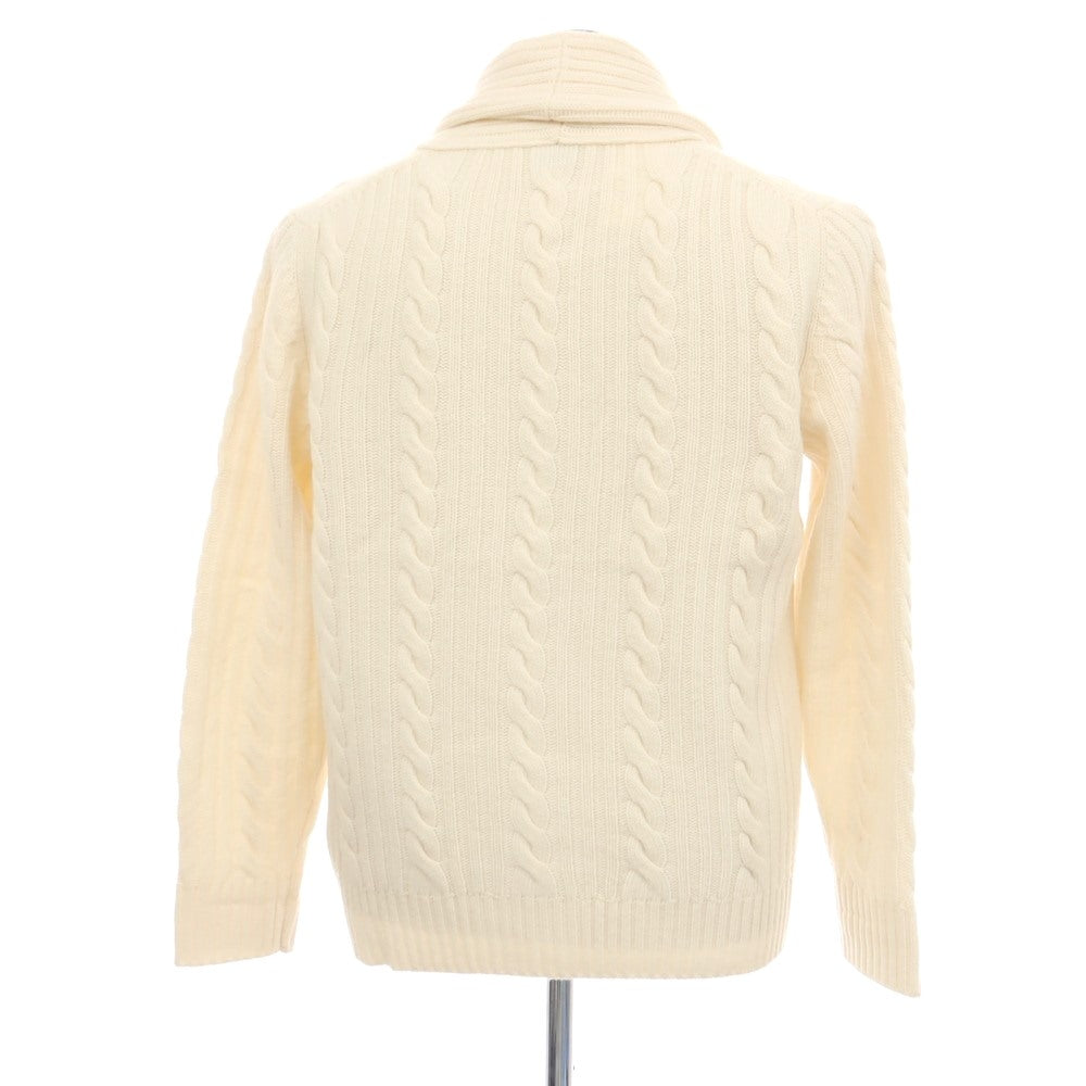 【中古】バフィー BAFY ウール ケーブル編み ショールカラー カーディガン アイボリー【サイズ50】【 状態ランクB 】【 メンズ 】