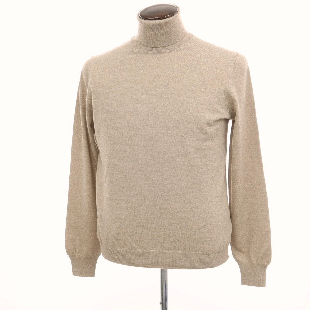 【中古】グランサッソ GRAN SASSO ウール タートルネック プルオーバーニット モカベージュ【サイズ50】【 状態ランクA 】【 メンズ 】