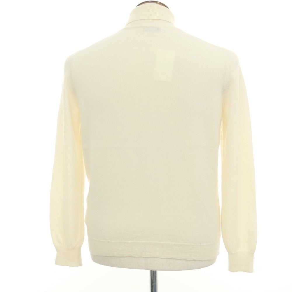 【中古】グランサッソ GRAN SASSO ウール タートルネック プルオーバーニット オフホワイト【サイズ50】【 状態ランクC 】【 メンズ 】