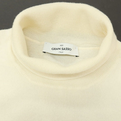 【中古】グランサッソ GRAN SASSO ウール タートルネック プルオーバーニット オフホワイト【サイズ50】【 状態ランクC 】【 メンズ 】