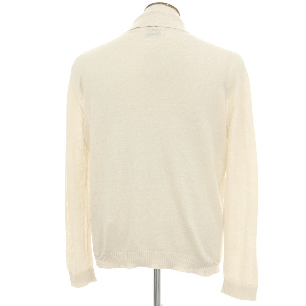 【中古】セッテフィーリ カシミア Settefili Cashmere ハイゲージ リネンコットン ショールカラー ニット カーディガン ライトベージュ【サイズ50/M】【 状態ランクB 】【 メンズ 】
