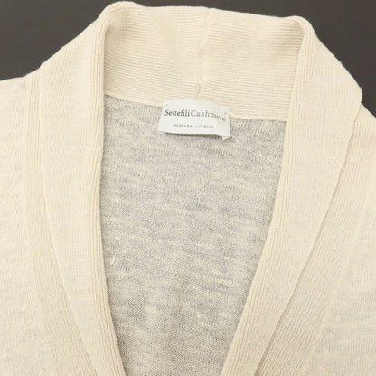 【中古】セッテフィーリ カシミア Settefili Cashmere ハイゲージ リネンコットン ショールカラー ニット カーディガン ライトベージュ【サイズ50/M】【 状態ランクB 】【 メンズ 】