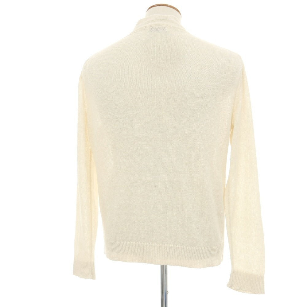 【中古】セッテフィーリ カシミア Settefili Cashmere リネンシルク ニット カーディガン ライトベージュxホワイト【サイズ48】【 状態ランクB 】【 メンズ 】