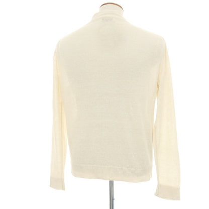 【中古】セッテフィーリ カシミア Settefili Cashmere リネンシルク ニット カーディガン ライトベージュxホワイト【サイズ48】【 状態ランクB 】【 メンズ 】