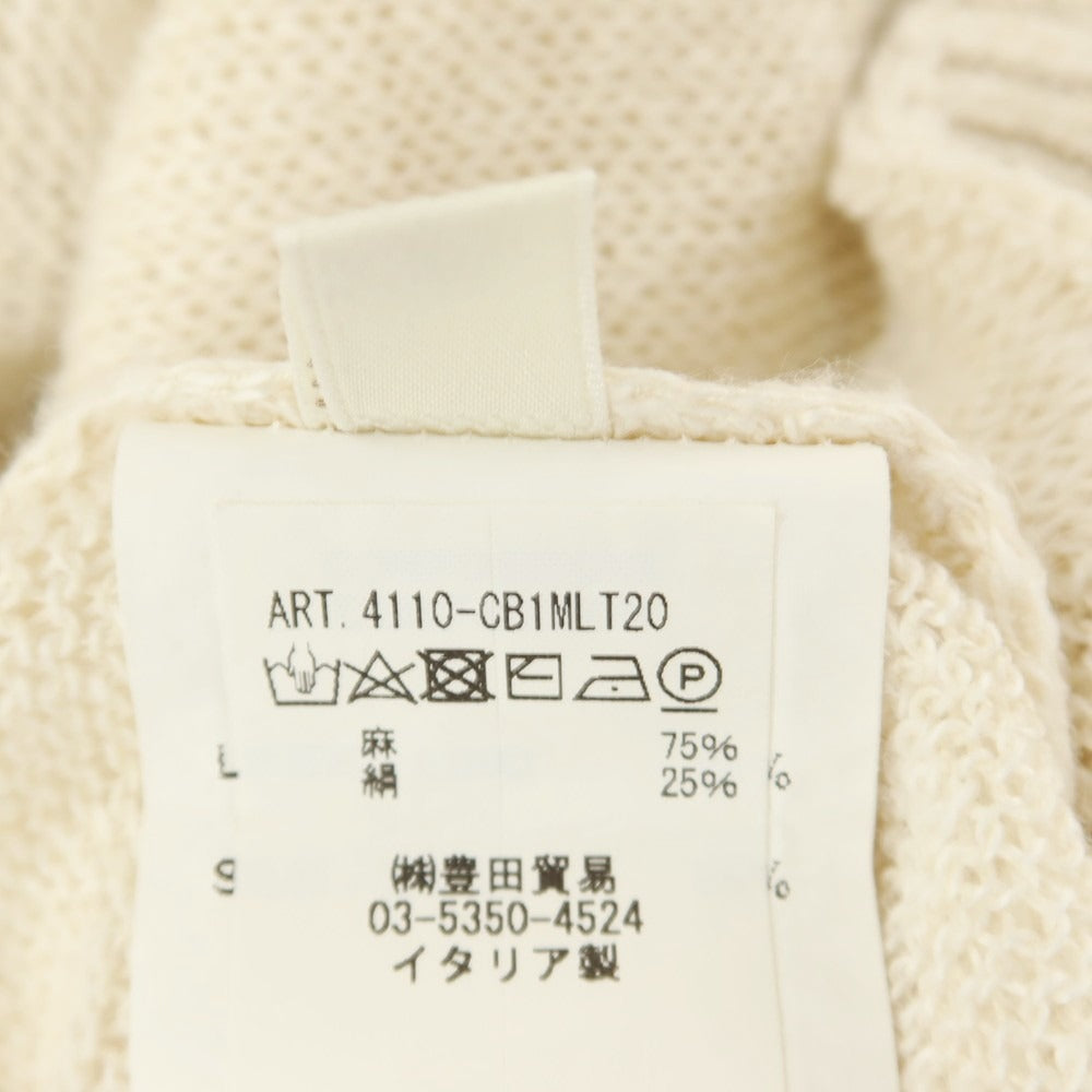 【中古】セッテフィーリ カシミア Settefili Cashmere リネンシルク ニット カーディガン ライトベージュxホワイト【サイズ48】【 状態ランクB 】【 メンズ 】
