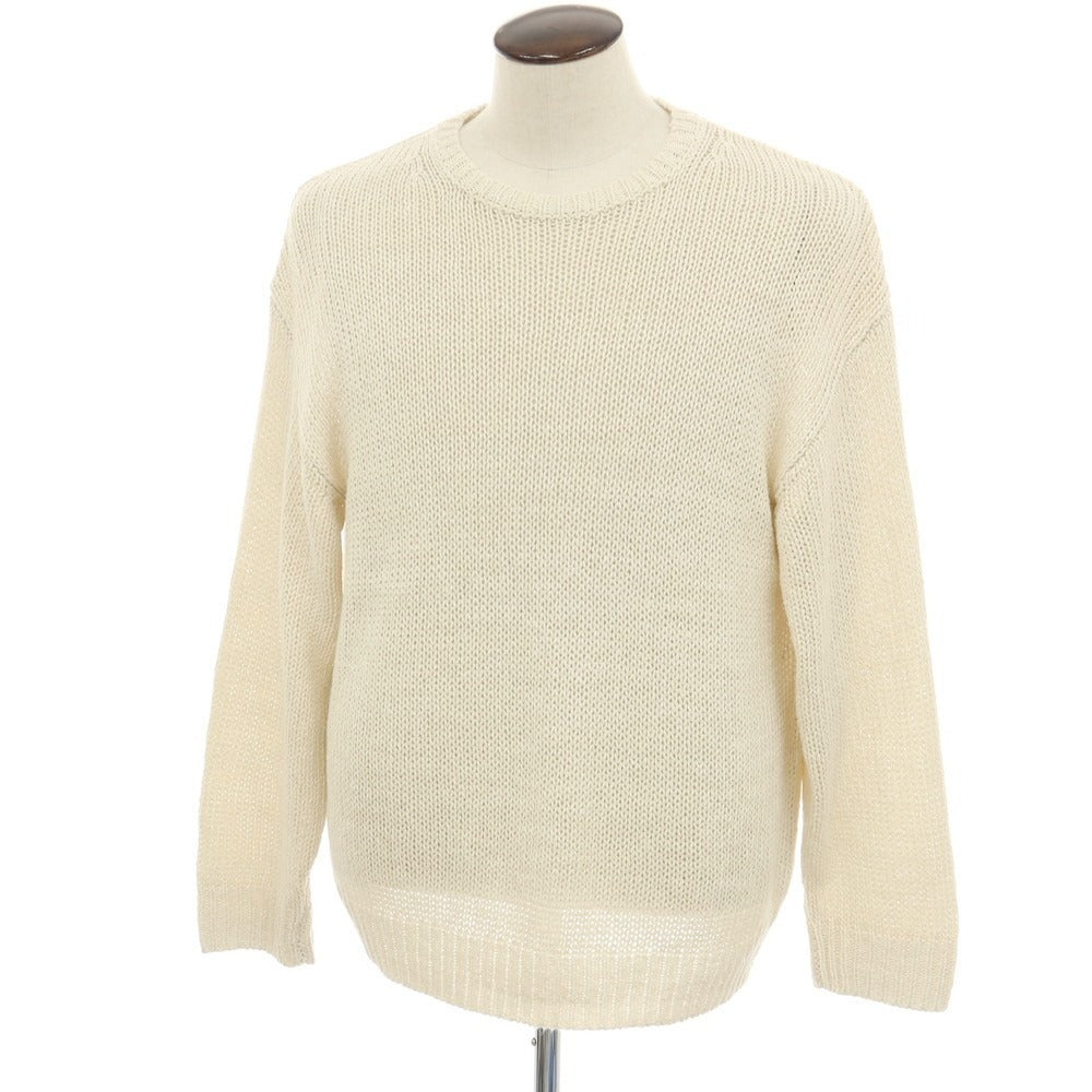 【中古】イレーヴ YLEVE リネンシルク クルーネック プルオーバーニット アイボリー【サイズ4】【 状態ランクB 】【 メンズ 】