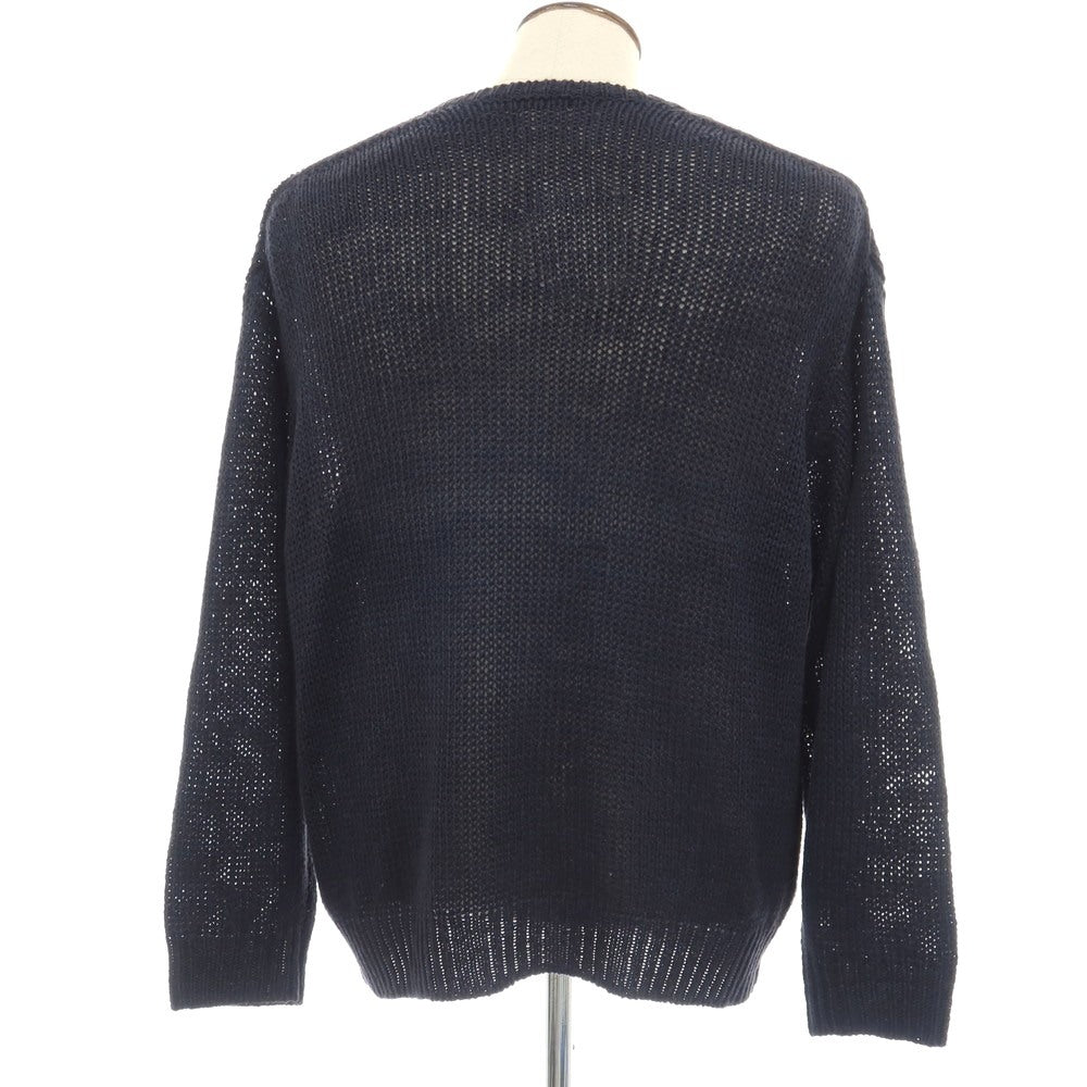 【中古】イレーヴ YLEVE リネンシルク クルーネック プルオーバーニット ネイビー【サイズ4】【 状態ランクB 】【 メンズ 】