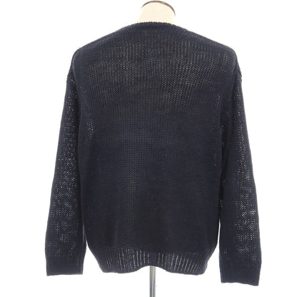 【中古】イレーヴ YLEVE リネンシルク クルーネック プルオーバーニット ネイビー【サイズ4】【 状態ランクB 】【 メンズ 】