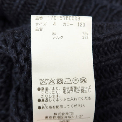 【中古】イレーヴ YLEVE リネンシルク クルーネック プルオーバーニット ネイビー【サイズ4】【 状態ランクB 】【 メンズ 】