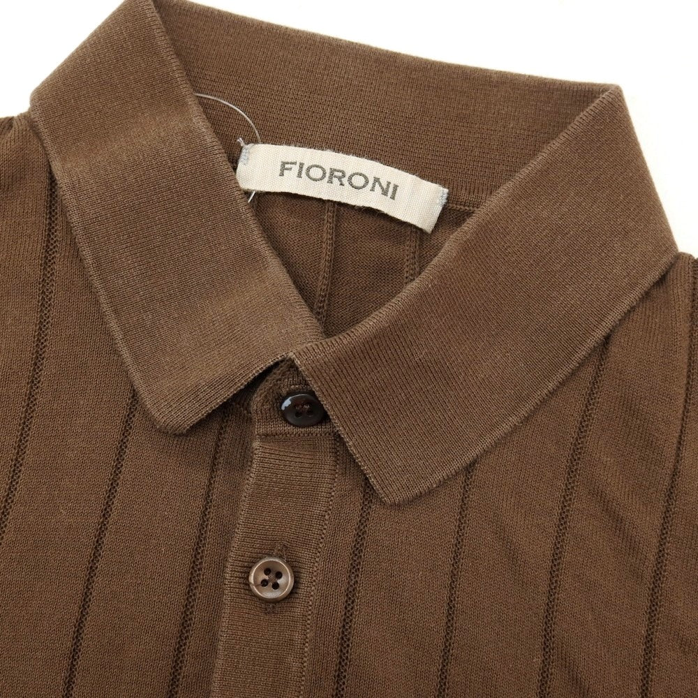 【中古】フィオローニ FIORONI コットン 半袖 ポロニット ブラウン【サイズ48】【 状態ランクC 】【 メンズ 】