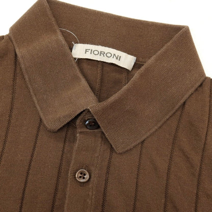 【中古】フィオローニ FIORONI コットン 半袖 ポロニット ブラウン【サイズ48】【 状態ランクC 】【 メンズ 】