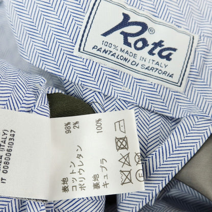 【中古】ロータ ROTA ストレッチ ツイルコットン カジュアルスラックスパンツ オリーブグリーン系【サイズ48】【 状態ランクB 】【 メンズ 】