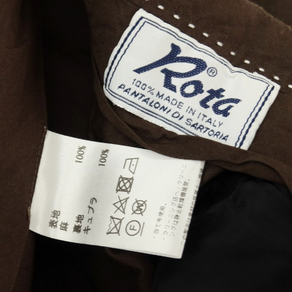 【中古】ロータ ROTA リネン カジュアルスラックスパンツ ブラウン【サイズ49】【 状態ランクC 】【 メンズ 】
